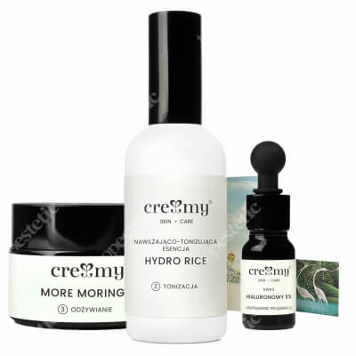 Creamy Dry Skin Set ZESTAW Nawilżająca esencja 100 ml + Kwas hialuronowy 10 ml + Nawilżający krem do twarzy 30 g