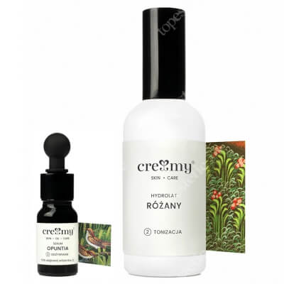 Creamy Serum Opuntia + Hydrolat Różany ZESTAW Serum przeciwstarzeniowe z wit. C 10 ml + Hydrolat 100 ml