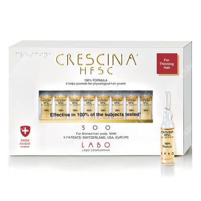 Crescina HFSC 100% Re-Growth 500 For Men Panaceum na rzednące włosy dla mężczyzn 10 x 3,5 ml
