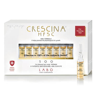 Crescina HFSC 100% Re-Growth 500 For Women Panaceum na rzednące włosy dla kobiet 20 x 3,5 ml