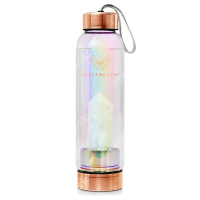 Crystallove Butelka z Kryształem Górskim - Hologram Usuwa blokady energetyczne ze wszystkich czakr 550 ml