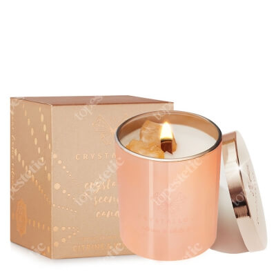 Crystallove Citrine Soy Candle & White Tea Świeca sojowa z cytrynem 220 g