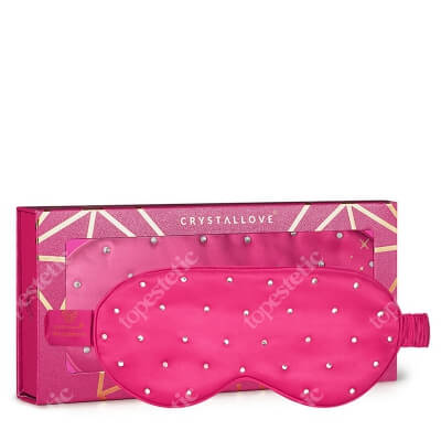 Crystallove Crystalized Silk Eye Mask Jedwabna opaska na oczy zdobiona kryształkami (kolor Hot Pink) 1 szt