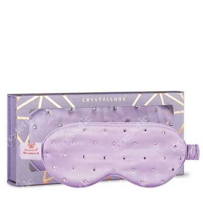 Crystallove Crystalized Silk Eye Mask Jedwabna opaska na oczy zdobiona kryształkami (kolor Lilac) 1 szt