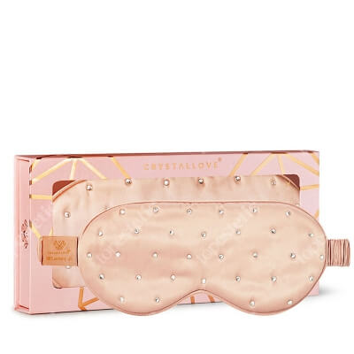 Crystallove Crystalized Silk Eye Mask Jedwabna opaska na oczy zdobiona kryształkami (kolor Rose Gold) 1 szt