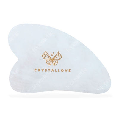 Crystallove Płytka do Masażu Twarzy Gua Sha z Kryształu Górskiego Kamień o najsilniejszych właściwościach oczyszczających 1 szt.