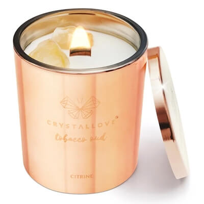 Crystallove Tobacco Oud Citrine Soy Candle Świeca sojowa z cytrynem – tobacco oud 400 g