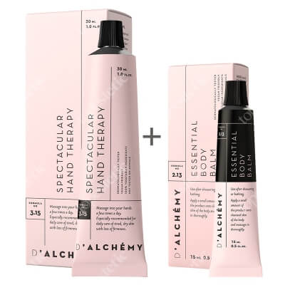 Dalchemy Spectacular Hand Therapy + Essential Body Balm ZESTAW Spektakularny krem do rąk 30 ml + Esencjonalny balsam do ciała 15 ml