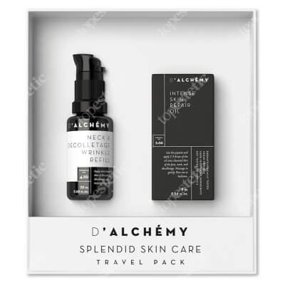 Dalchemy Splendid Skin Care Travel Pack ZESTAW Wypełniacz zmarszczek do szyi i dekoltu 20 ml + Intensywnie regenerujący olejek do twarzy 5 ml