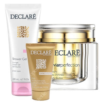 Declare Caviar Body Set ZESTAW Luksusowy krem do ciała 200 ml + Maseczka napinająca 25 ml + Żel pod prysznic 200 ml