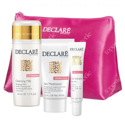 Declare ﻿Skin Meditation Set ZESTAW Krem łagodząco- kojący 25 ml + Serum przeciw podrażnieniom 10 ml + Mleczko oczyszczające 50 ml + Kosmetyczka 1 szt