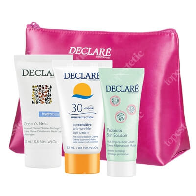 Declare Sommer Cream Set ZESTAW Krem SPF30 25 ml + Krem regenerujący 15 ml + Krem nawilżający 25 ml + Kosmetyczka 1 szt