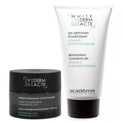 Derm Acte Brightening And Moisturizing Skin ZESTAW Żel rozjaśniająco-oczyszczający z witaminą C 150 ml + Multiwitaminowy krem nawilżający 50 ml