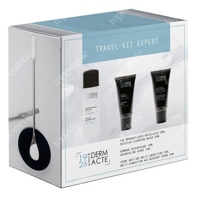 Derm Acte Travel Kit Expert ZESTAW Płyn micelarny 50 ml + Mikrodermabrazja w kremie 15 ml + Odmładzający krem peptydowy 15 ml