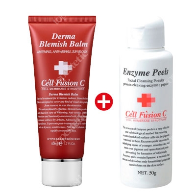 Cell Fusion C Derma Blemish Balm + Papaya Granule Peels ZESTAW Fluid + Peeling 50 ml, 50 g