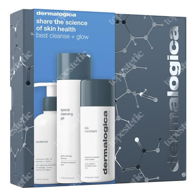 Dermalogica Best Cleanse and Glow ZESTAW Lekki olejek oczyszczający 150 ml + Żel do mycia twarzy 250 ml + Enzymatyczny puder ryżowy 74 g