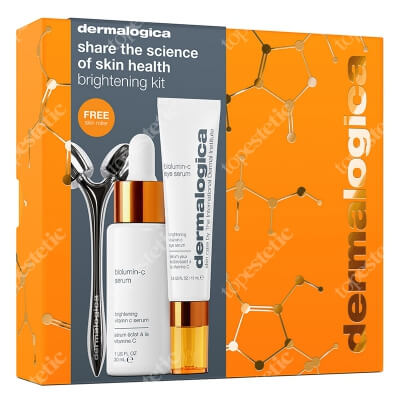 Dermalogica Brightening Kit ZESTAW Serum z witaminą C 30 ml + Serum na skórę wokół oczu z witaminą C 15 ml + Roller do masażu twarzy 1 szt