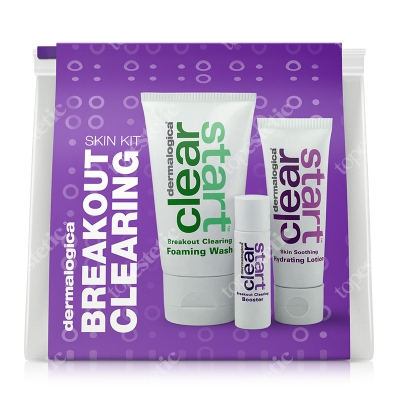 Dermalogica Clear Start Breakout Clearing Kit ZESTAW Bezlitosny na wypryski, delikatny dla skóry - Żel 75 ml + Serum 10 ml + Krem 30 ml