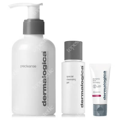 Dermalogica Codzienna Pielęgnacja ZESTAW Ochronny krem regenerujący z filtrem 7 ml + Preparat myjący 150 ml + Żel do mycia twarzy 50 ml