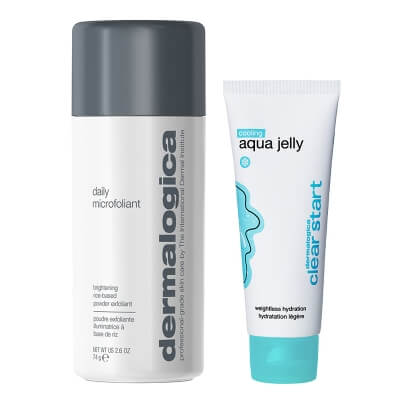 Dermalogica Daily Microfoliant + Cooling Aqua Jelly ZESTAW Enzymatyczny puder ryżowy 74 g + Lekki żel nawilżający do skóry tłustej 59 ml