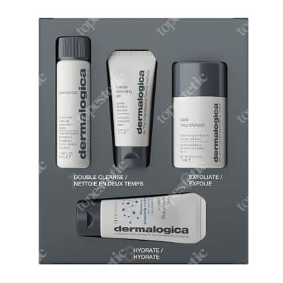 Dermalogica Discover Healthy Skin Kit ZESTAW Lekki olejek oczyszczający 30 ml + Żel do mycia twarzy 15 ml + Enzymatyczny puder ryżowy 13 g + Krem odżywczy 15 ml