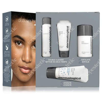 Dermalogica Discover Healthy Skin ZESTAW Krem odżywczy 15 ml + Enzymatyczny puder ryżowy 13 g + Żel do mycia twarzy 15 ml + Lekki olejek oczyszczający 30 ml