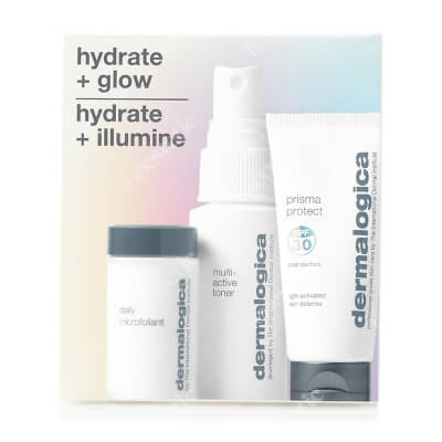 Dermalogica Hydrate & Glow Set ZESTAW Lekka mgiełka nawilżająca 30 ml + Enzymatyczny puder ryżowy 4 g + Wielozadaniowy, nawilżający krem ochronny z SPF30 12 ml