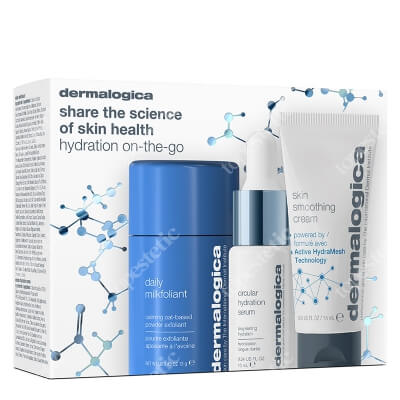 Dermalogica Hydration on-the-go ZESTAW Łagodzący puder złuszczający 13 g + Nawilżające serum 10 ml + Krem odżywczy do skóry normalnej i suchej 15 ml