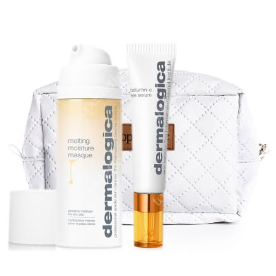 Dermalogica Melting Moisture Masque + BioLumin-C Eye Serum ZESTAW Intensywnie nawilżająca maska 50 ml + Energizujące serum pod oczy z witaminą C 15 ml + Kosmetyczka