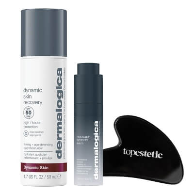 Dermalogica Neuro Glow Defense ZESTAW Odżywcze serum przywracające symetrię twarzy 30 ml + Krem SPF 50 50 ml + Gua sha obsydian 1 szt