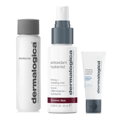 Dermalogica Precleanse + Hydramist + Moisture Balance ZESTAW Olejek oczyszczający 30 ml + Mgiełka nawilżająca 30 ml + Krem do skóry suchej 15 m