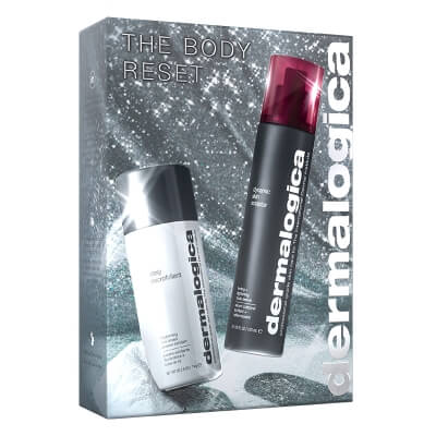 Dermalogica The Body Reset ZESTAW Enzymatyczny puder ryżowy 74 g + Modelujące serum do ciała z kompleksem Pro-NAD+ 150 ml