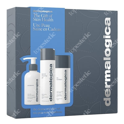 Dermalogica The Cleanse And Glow Set ZESTAW Enzymatyczny puder ryżowy 74 g + Preparat myjący 150 ml + Żel do mycia twarzy 250 ml