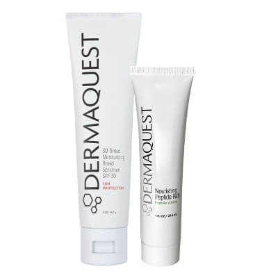 Dermaquest 3D Tinted Moisturizing Broad Spectrum SPF 30 + Nourishing Peptide Rich ZESTAW Trójwymiarowy, ekskluzywny krem fotoprotekcyjny o pełnym spektrum ochrony 57 g + Ujędrniająco-odżywczy krem peptydowy 30 g
