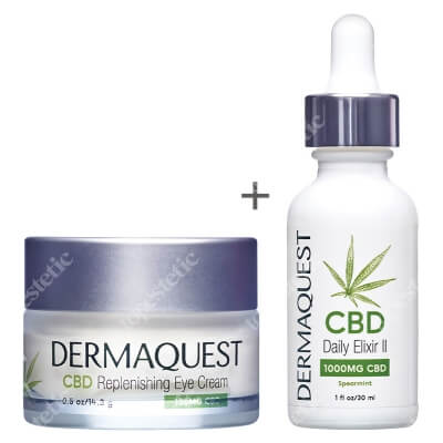 Dermaquest CBD Daily Elixir II + CBD Replenishing Eye Cream ZESTAW Eliksir dzienny 1000 mg 30 ml + Krem na okolice oczu 15 ml