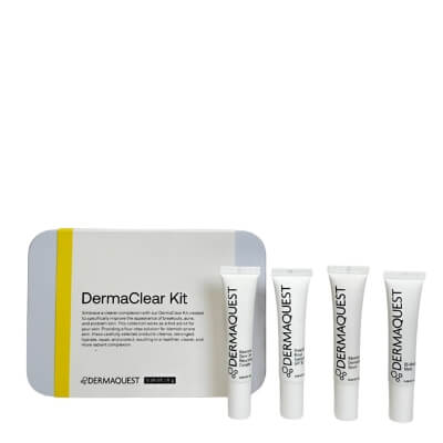 Dermaquest DermaClear Kit ZESTAW Intensywne serum 8 ml + Terapeutyczne serum 8 ml + Kompleks ujędrniający 8 ml + Terapeutyczny krem BB 8 ml