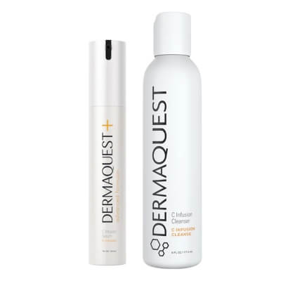 Dermaquest Instant Glow ZESTAW Przeciwstarzeniowe serum z najbardziej stabilną lipofilową formą witaminy C 29,6 ml + Wzmacniający żel do mycia 177 ml