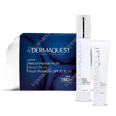 Dermaquest Retinol Peptide Youth Serum + Youth Protection SPF 30 ZESTAW Peptydowe serum ujędrniające z czystym retinolem [4%] 30 ml + Krem z filtrem SPF30 30 ml