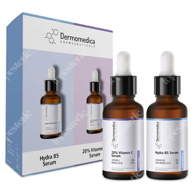 Dermomedica 20% Vitamin C Serum + Hydra B5 Serum ZESTAW Aktywne serum z 20% witaminą C i kwasem ferulowym 30 ml + Serum nawilżająco-regenerujące 30 ml