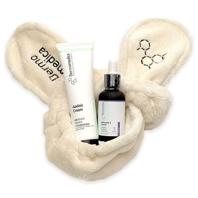 Dermomedica Zestaw Przeciwtrądzikowy ZESTAW Serum z witaminą C, floretyną i kwasem ferulowym 30 ml + Krem z kwasem azelainowym 60 ml + Beżowa 1 szt