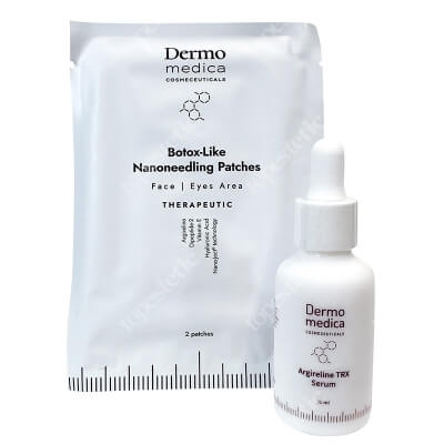 Dermomedica Argireline TRX Serum + Botox - Like Nanoneedling Patches ZESTAW Serum przeciwzmarszczkowe z argireliną 30 ml + Mikrorelaksacyjne płatki nanoigłowe o działaniu przeciwzmarszczkowym, napinającym i nawi