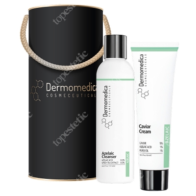 Dermomedica Azelaic Cleanser + Caviar Cream ZESTAW Żel do mycia z kwasem azelainowym 177 ml + Krem z ekstraktem z kawioru z kwasem azelainowym i olejem kukui 60 ml