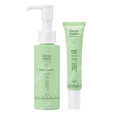 Dermomedica Azelaic Cream + Azelaic Cleanser ZESTAW Krem z kwasem azelainowym, witaminą E i heksylorezorcynolem 15 ml + Żel do mycia z kwasem azelainowym 60 ml