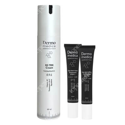 Dermomedica B3 TRX Cream + Duo Anti-Acne Treatment ZESTAW Krem z niacynamidem, kwasem traneksamowym i skwalanem 60 ml + Podwójna kuracja dla skóry ze zmianami trądzikowymi 2 x 30 ml