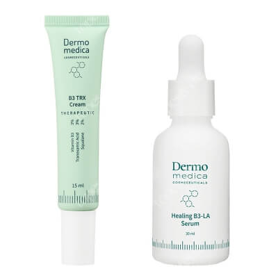 Dermomedica B3 TRX Cream + Healing B3-LA Serum ZESTAW Krem z niacynamidem, kwasem traneksamowym i skwalanem 15 ml + Serum na dzień i na noc 30 ml
