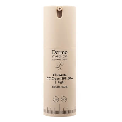 Dermomedica ClariMatte CC Cream SPF 50+ Matujący, koloryzujący krem korygujący z wysoką ochroną UVA/UVB (kolor Light) 23 ml