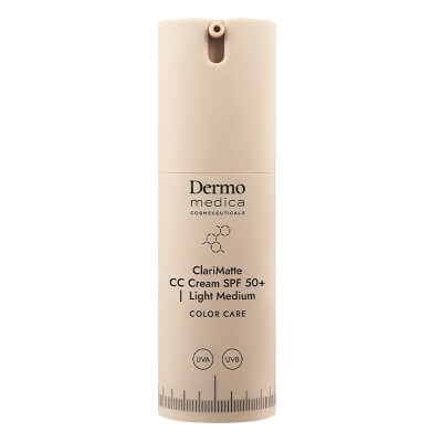 Dermomedica ClariMatte CC Cream SPF 50+ Matujący, koloryzujący krem korygujący z wysoką ochroną UVA/UVB (kolor Light Medium) 23 ml