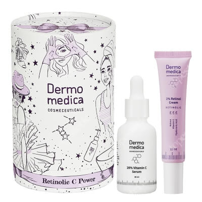 Dermomedica Retinolic C Power ZESTAW Serum z witaminą C 20%, Argireliną oraz kwasem ferulowym 30ml + Krem z 2% retinolem 15 ml