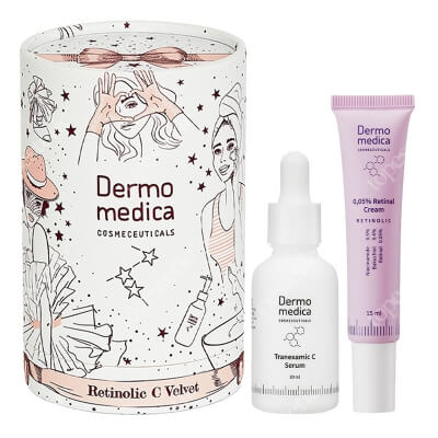 Dermomedica Retinolic C Velvet ZESTAW Serum z witaminą C, kwasem traneksamowym i czynnikiem wzrostu 30 ml + Krem z retinalem (witaminą A ) w postaci aktywnej 15 ml