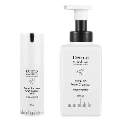 Dermomedica Skin Recovery Duo ZESTAW Regeneracyjny krem wzmacniający barierę hydrolipidową, z peptydami, kwasami omega-3 i biopeptydami 30 ml + Regeneracyjna pianka do mycia